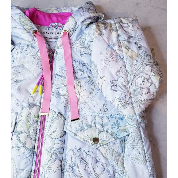 NIKKI JONES Montreal Floral Quilted Hooded Jacket Fully Lined Women's Size Small - Picture 8 of 16